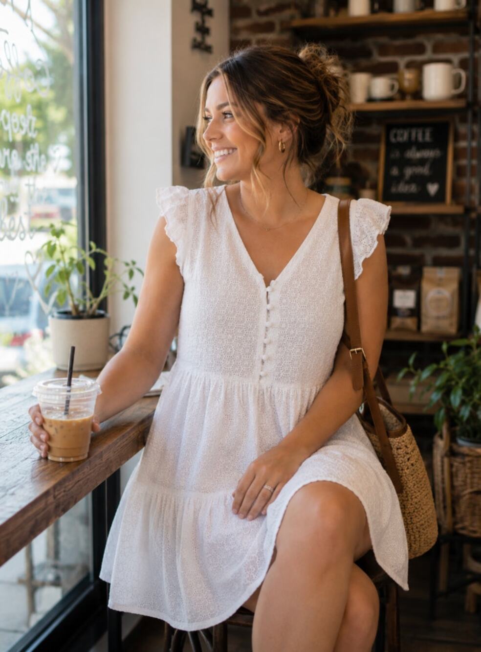Joie Women's White Embroidered Eyelet Tiered Mini Dress XL Bridal Spring